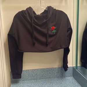 Cropped Rose Hoodie